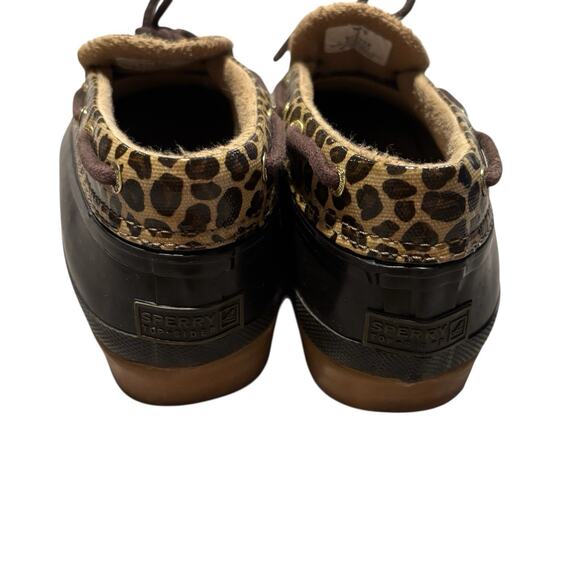 Sperry Top Sider Women's Leopard Print Rubber Duck Boot Shoes 9773334 Size 9 - Picture 3 of 8
